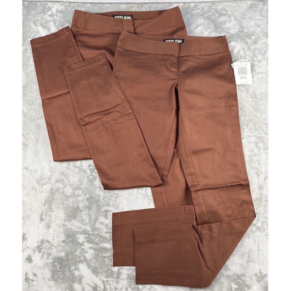Guess Jeans Fox Brown Low Rise Skinny Trousers Pants Size 24 NWT